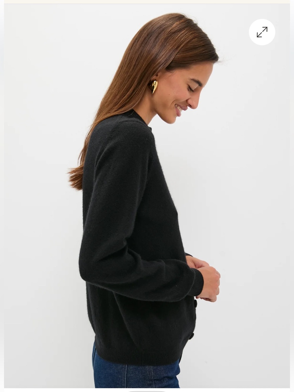 Tuckernuck Quinn Black Cashmere Cardigan Sweater Small 100% Cashmere - Picture 5 of 16